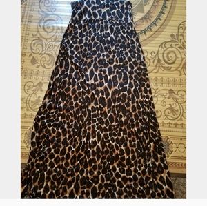 Leopard print stretchy waist maxi skirt